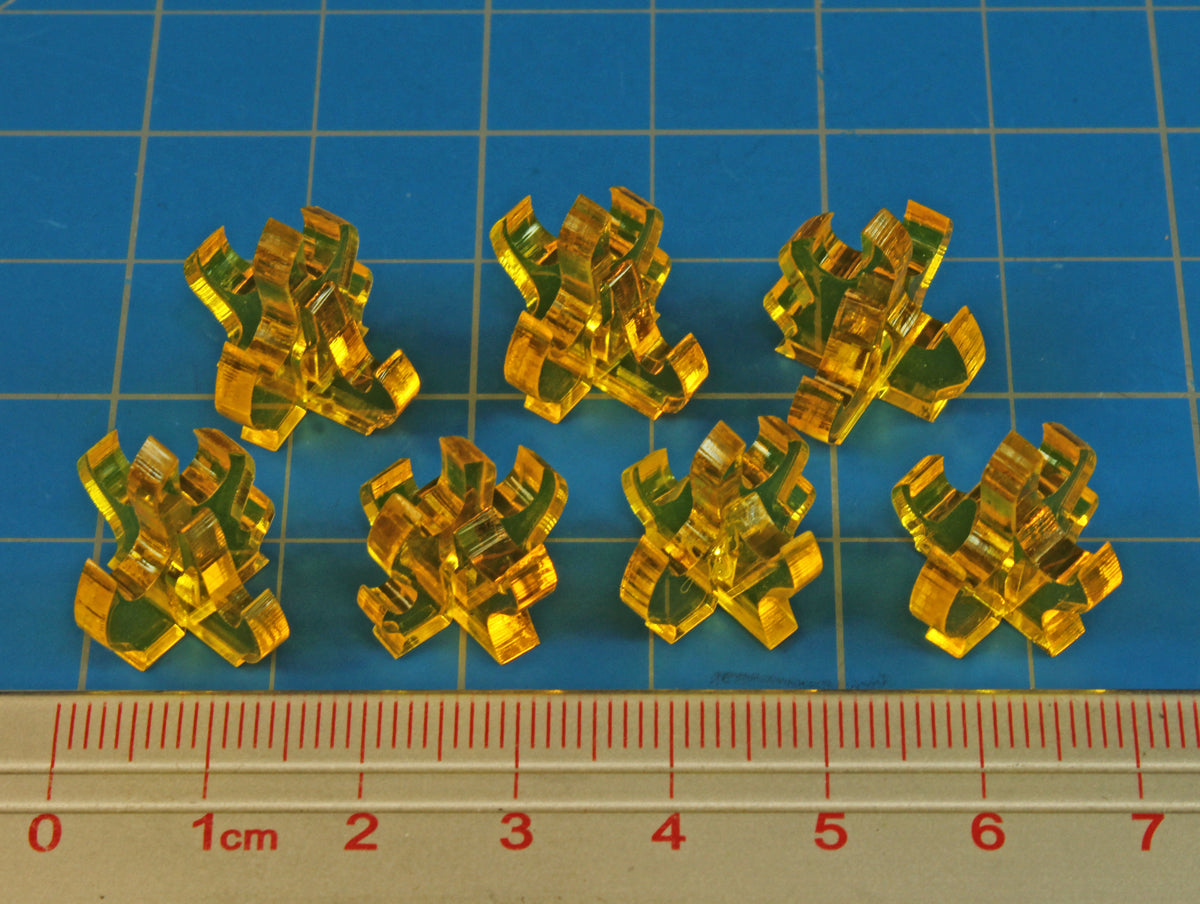 Mini Translucent Fire Token Flame Markers Small Translucent Yellow 7