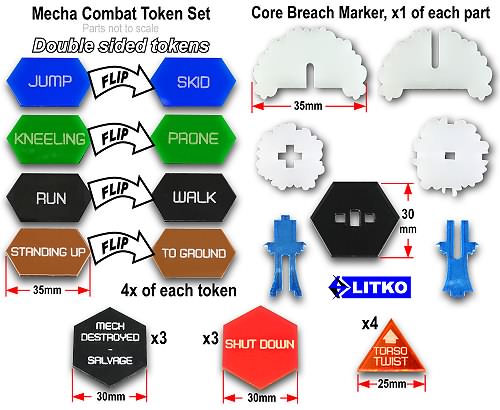 Mecha Combat Token Set Battletech Classic Multi-Color 27