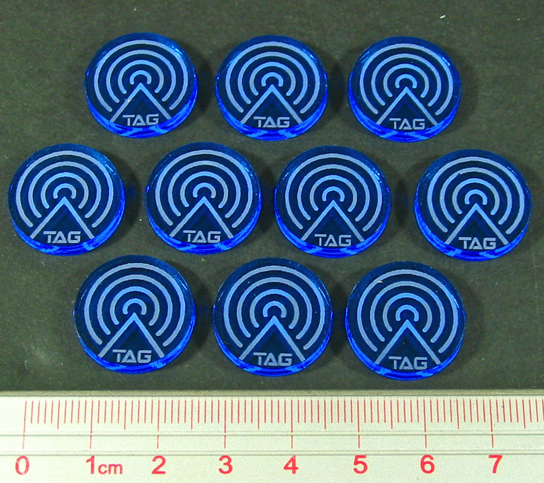 Net Hacker Tag Tokens Fluorescent Blue 10