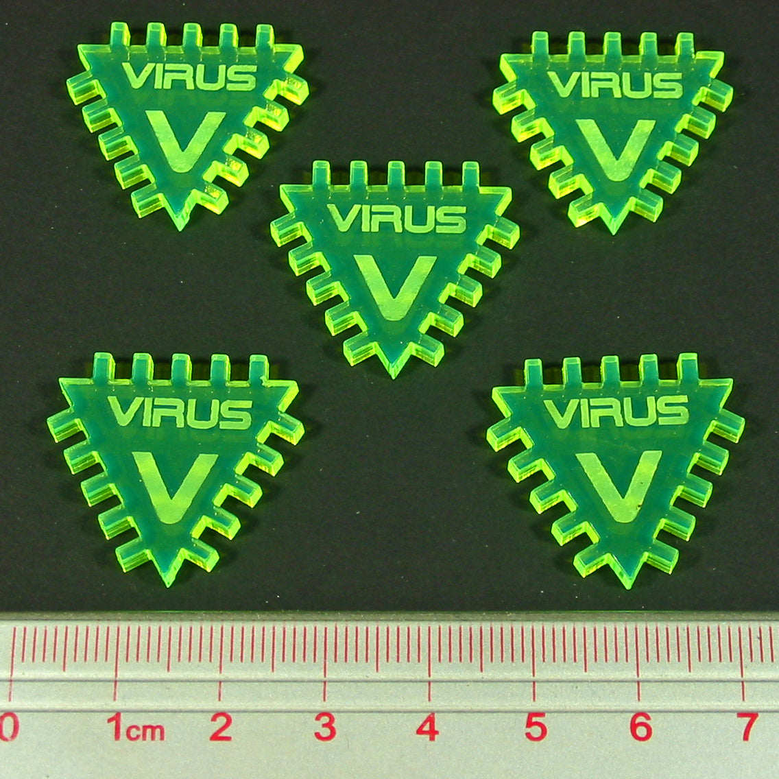 Net Hacker Large Virus Tokens Fluorescent Green 5