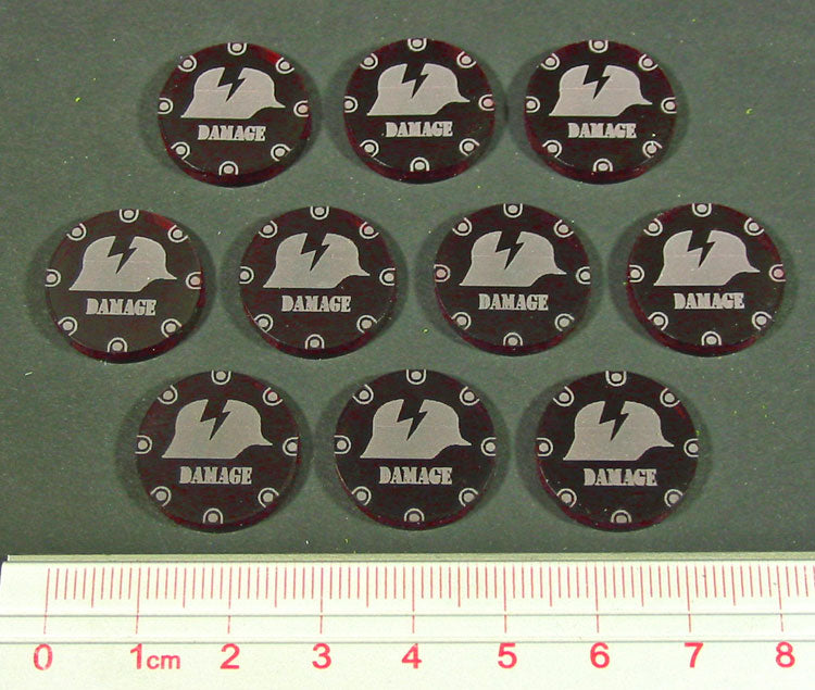 Damage Token Translucent Red 10