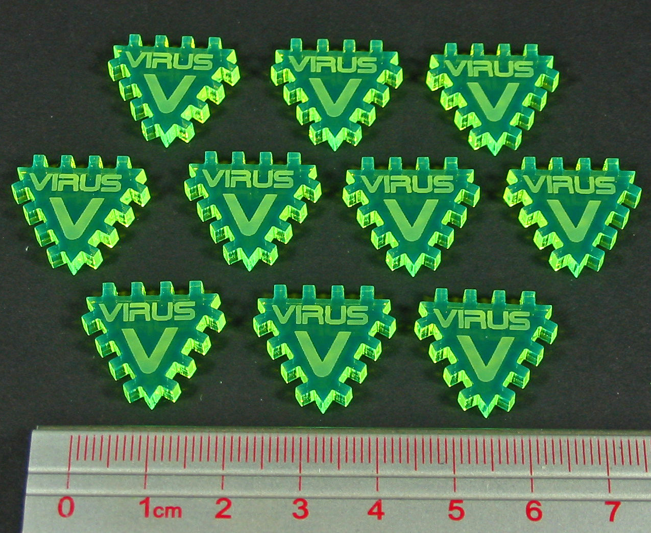 Net Hacker Virus Tokens Fluorescent Green 10