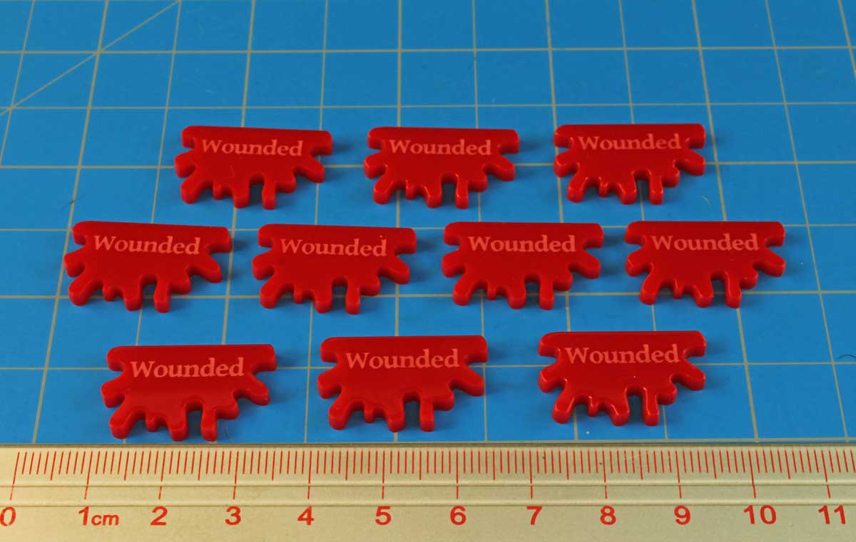 Wounded Tokens Song of Blades and Heroes Red 10