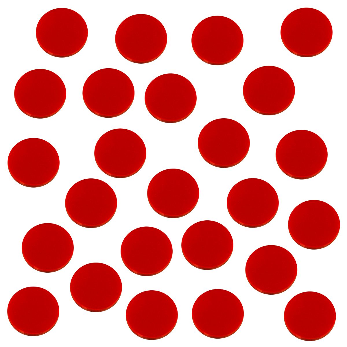 18mm Circular Game Tokens Red 25