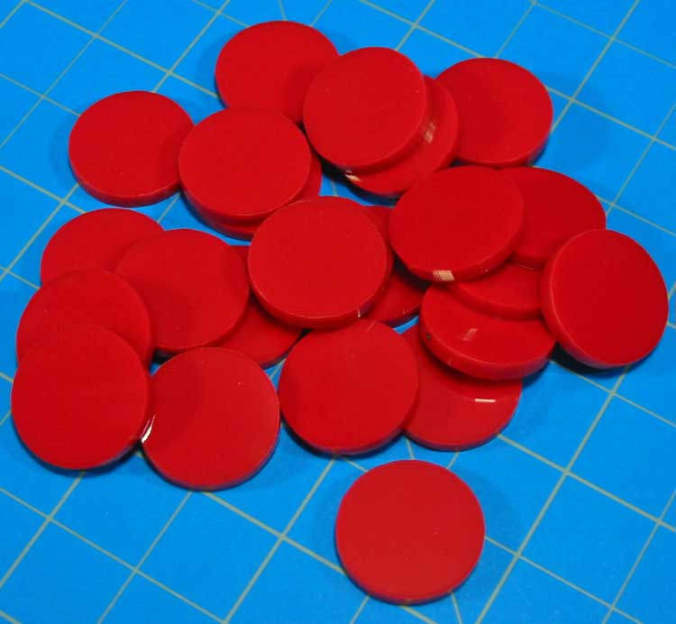 Red/yellow Math Token 18mm Circular Game Tokens Red 25