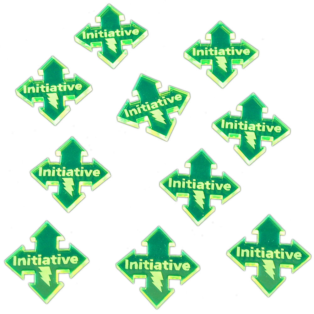 Initiative Tokens Fluorescent Green 10