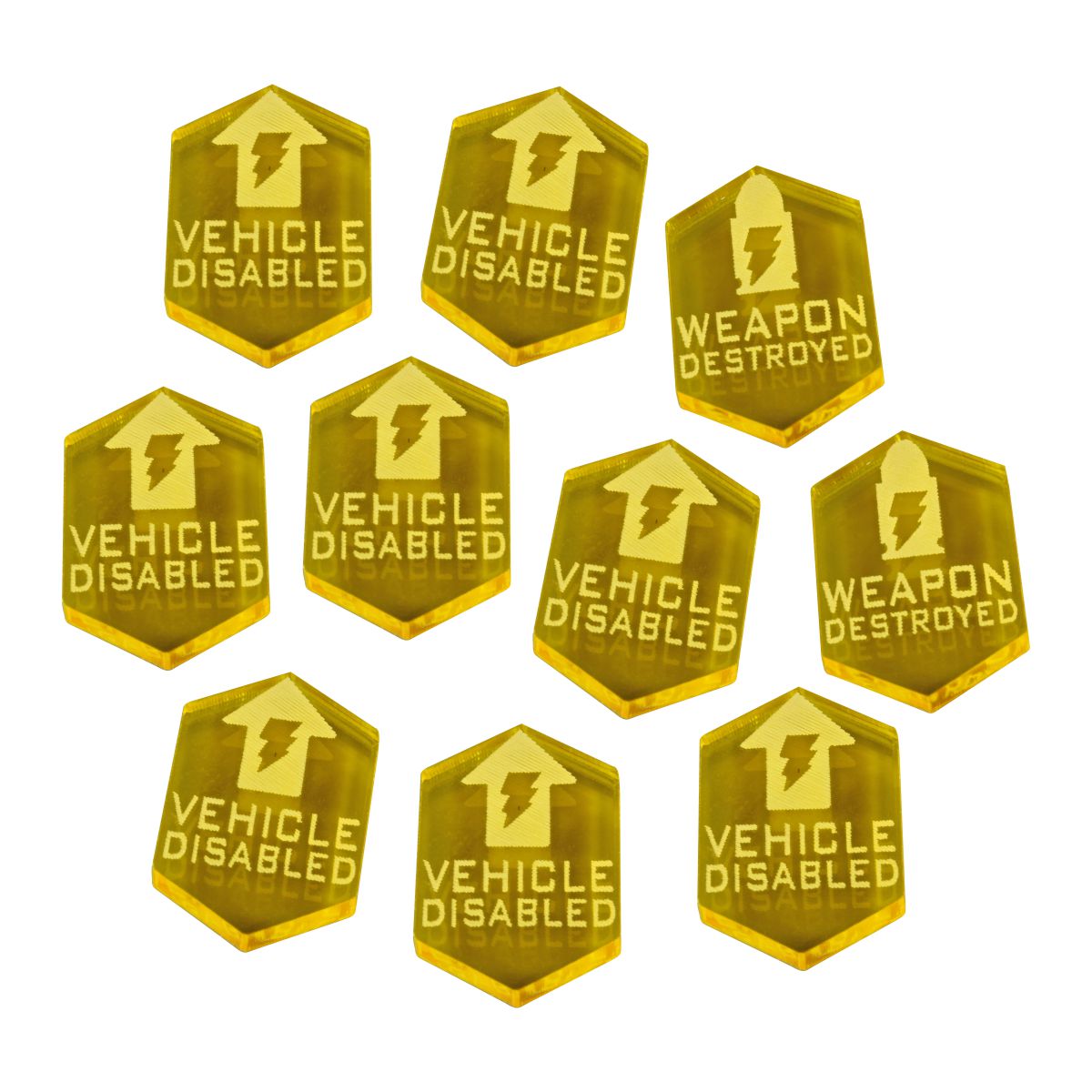 Vehicle Disabled Tokens SW Legion Transparent Yellow 10