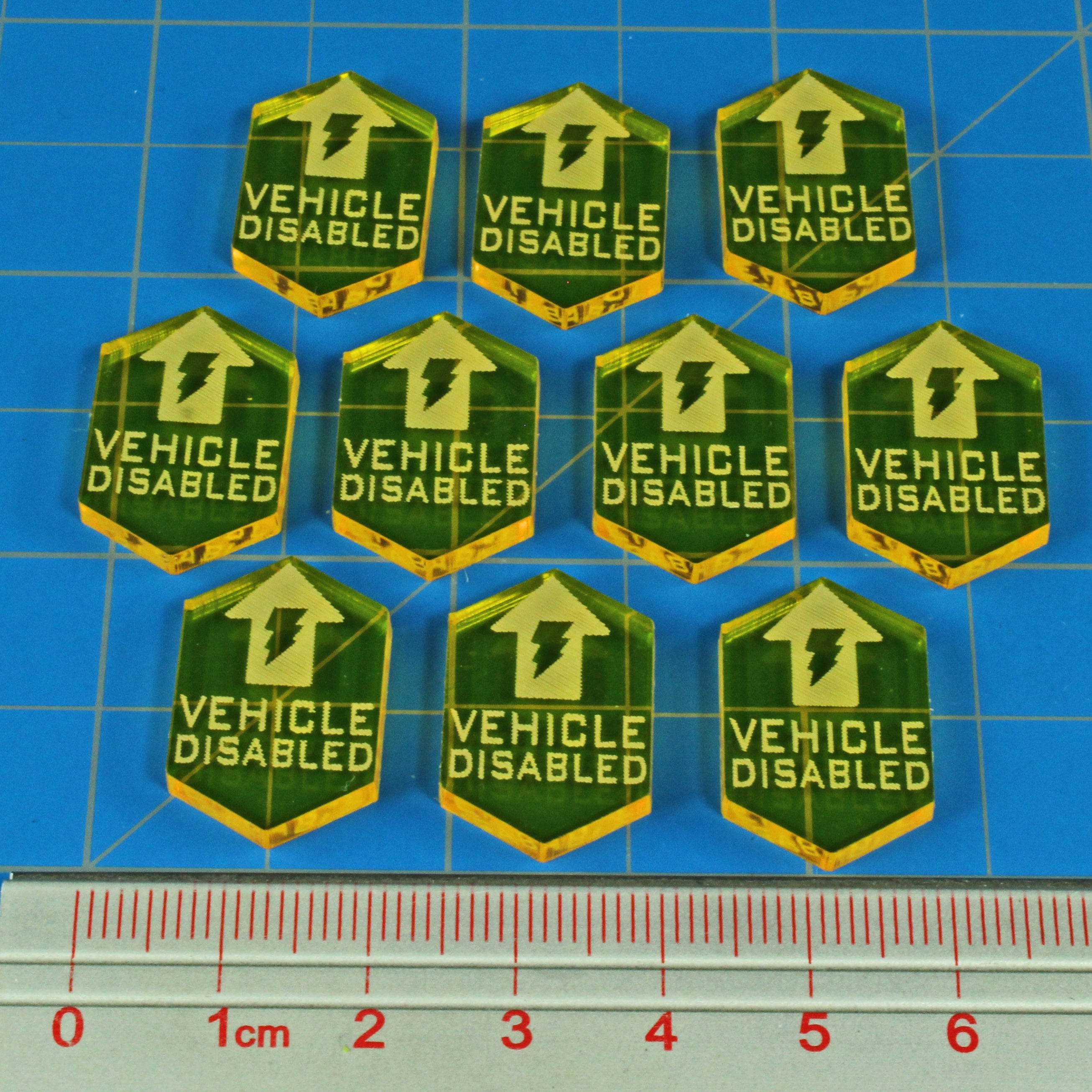 Vehicle Disabled Tokens SW Legion Transparent Yellow 10