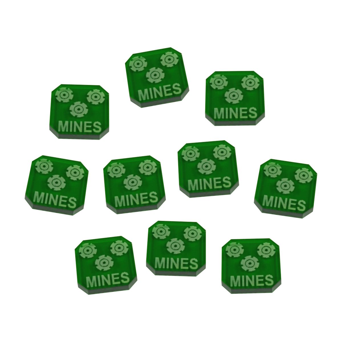 Gaslands Mines Ammo Tokens Translucent Green 10