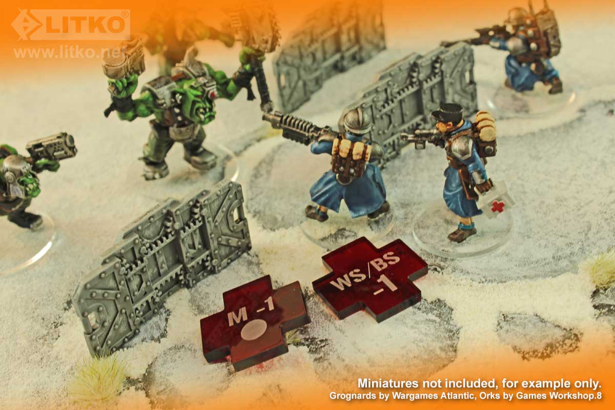 Half Health Tokens WH KT 2nd Ed Translucent Red 10