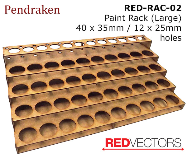 RED VECTORS MDF Paint Rack Large