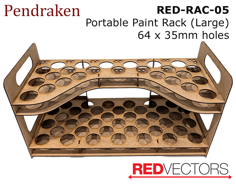 RED VECTORS MDF Portable Paint Rack Large