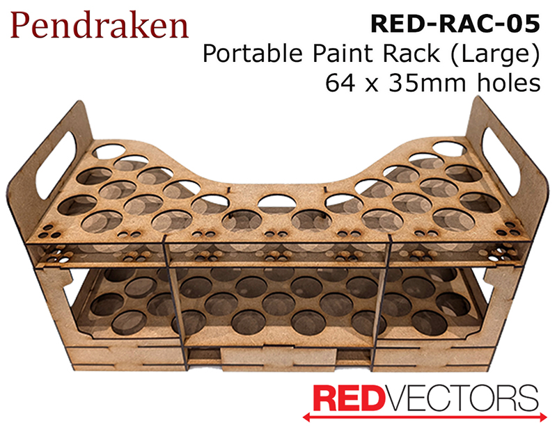 RED VECTORS MDF Portable Paint Rack Large