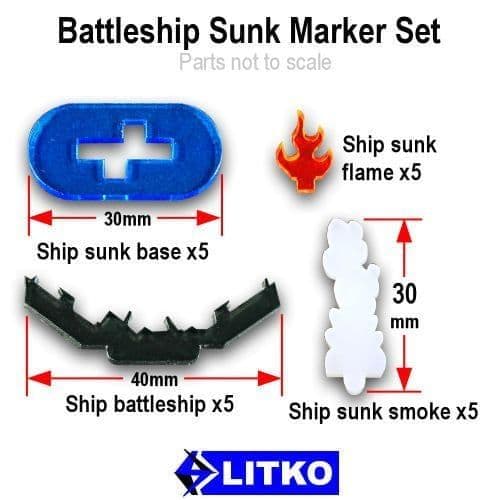 Battleship Sunk Markers, Multi-Color (5)