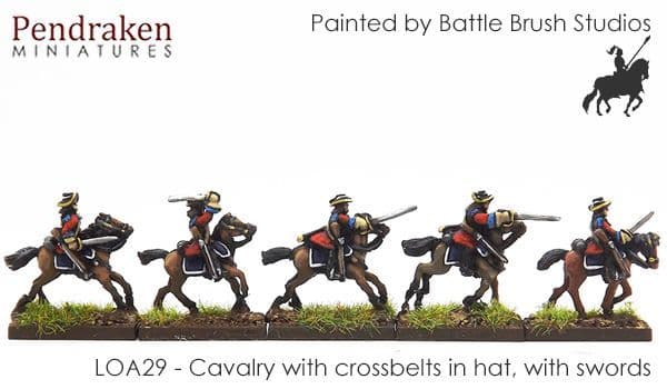 Cavalry in hat, with sword, waistbelts