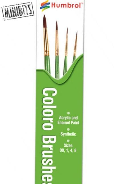 Autre modélisme Humbrol Coloro Pinsel-set (größen 00, 1, 4 & 8