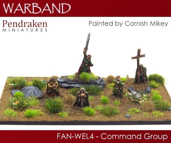 Pendraken 10mm12mm FANTASY Wood Elves Command Group