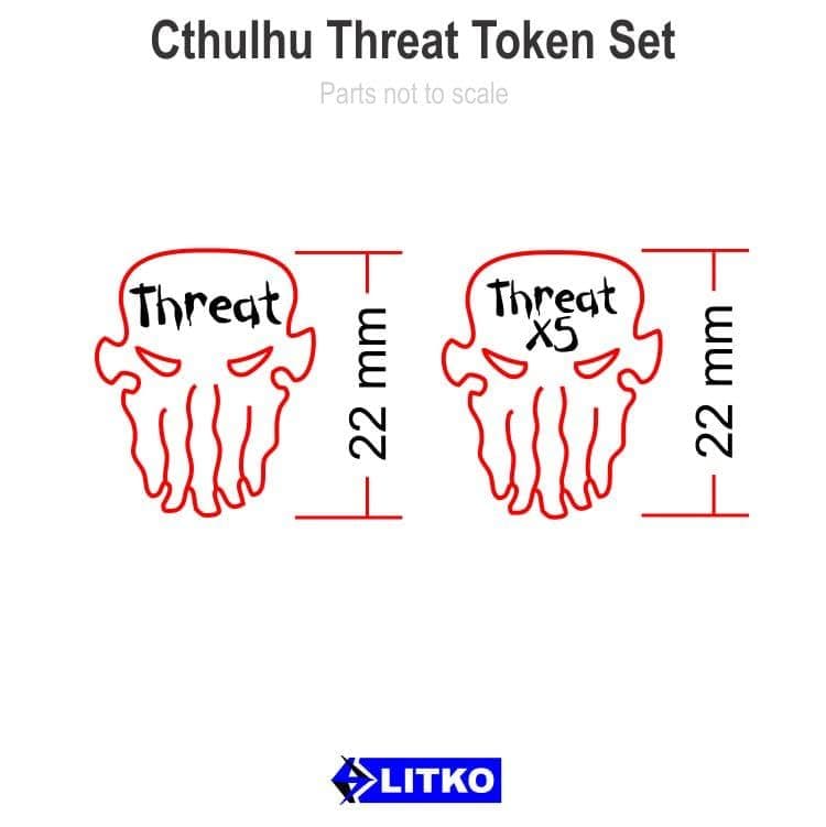 Cthulhu Threat Token Set, Translucent Red & Translucent Green (10)