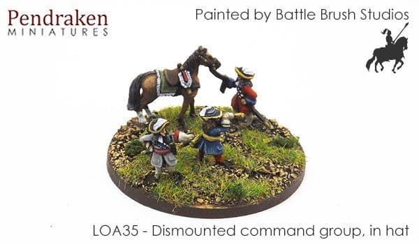Dismounted command group (3 + 1 horse)