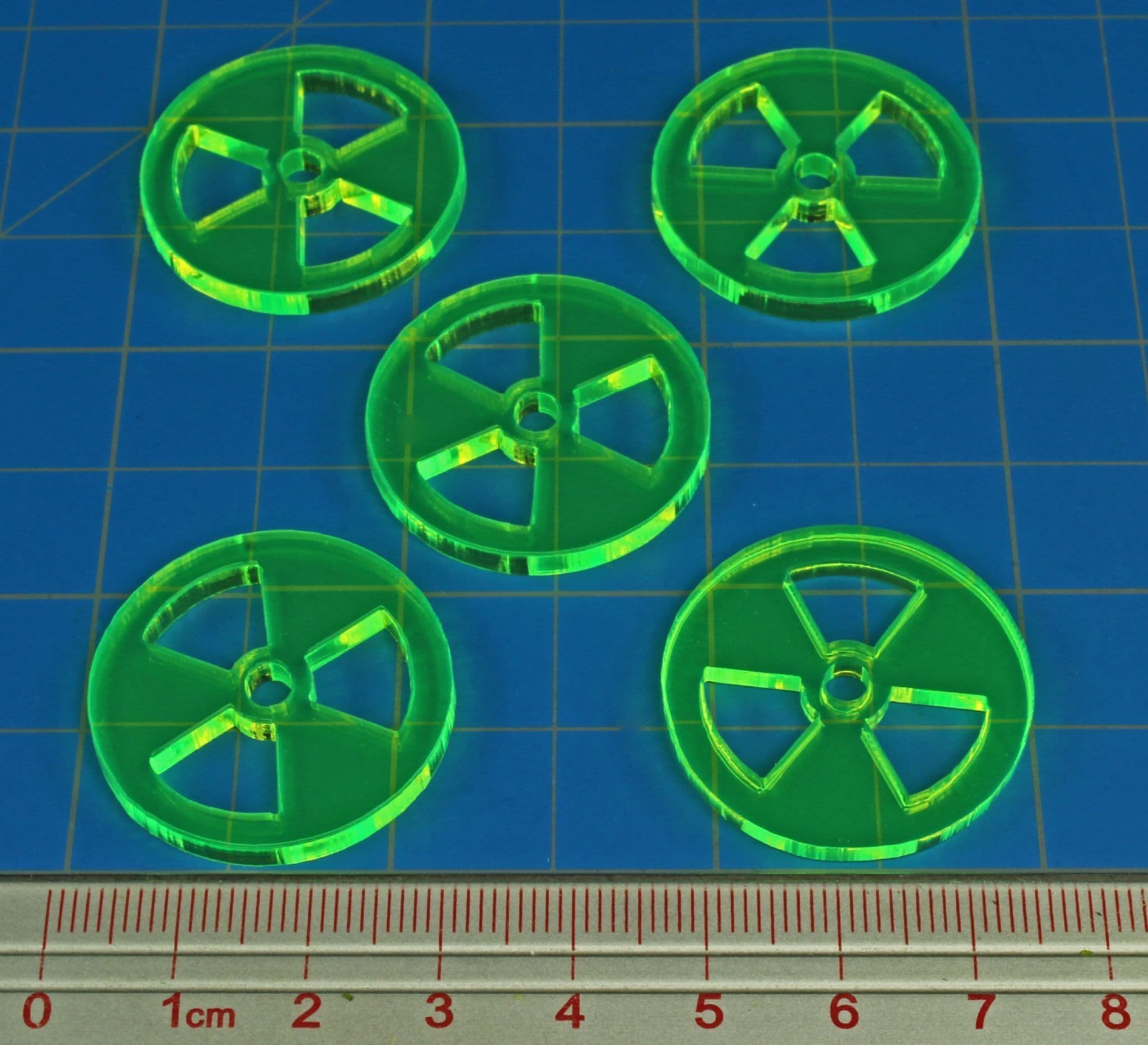 Large Radiation Tokens, Fluorescent Green (10)