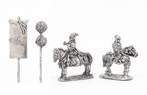Pendraken 10mm 16th C. Feudal Japanese Mounted general and bannerman