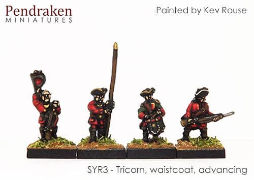 Tricorn, waistcoat, advancing