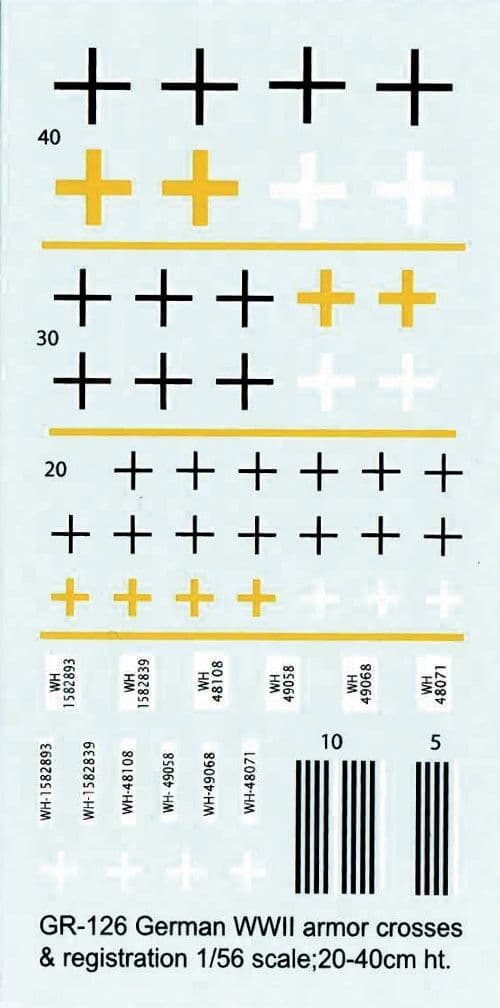 WWII German Early War yellow, white and black/white crosses and registration/license plates [1/56]