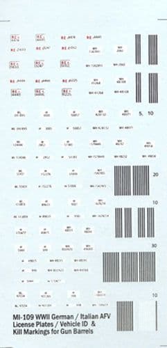 WWII Italian & German License Plates / Vehicle ID's [1/76-1/150]