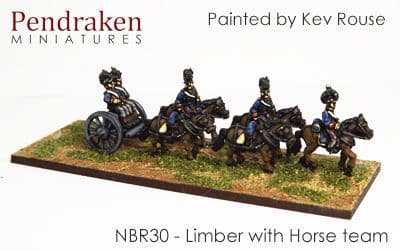 Limber with horse team / out-riders (2)