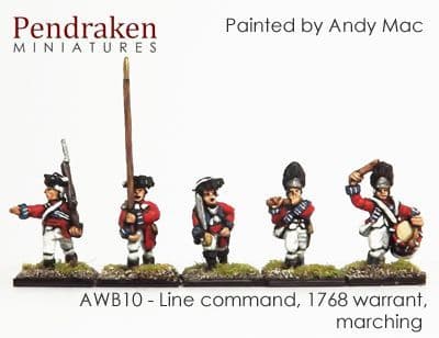 Line command, 1768 warrant, marching