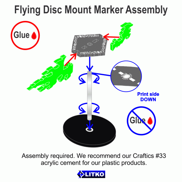 LITKO Flying Disc Character Mount with 2'' Circle Base