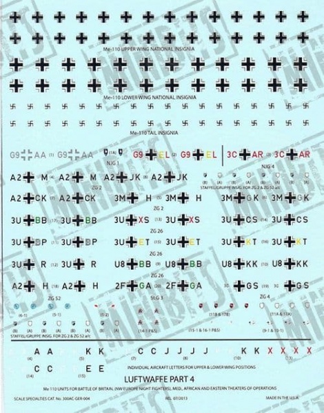 Luftwaffe Units - Me 110