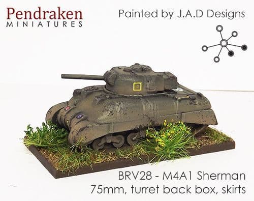 M4A1 Sherman, 75mm, turret back box, skirts