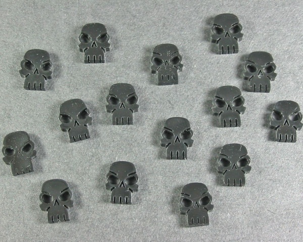 Mini Skull Tokens, Translucent Grey (15)