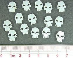 Mini Skull Tokens, Transparent White (15)