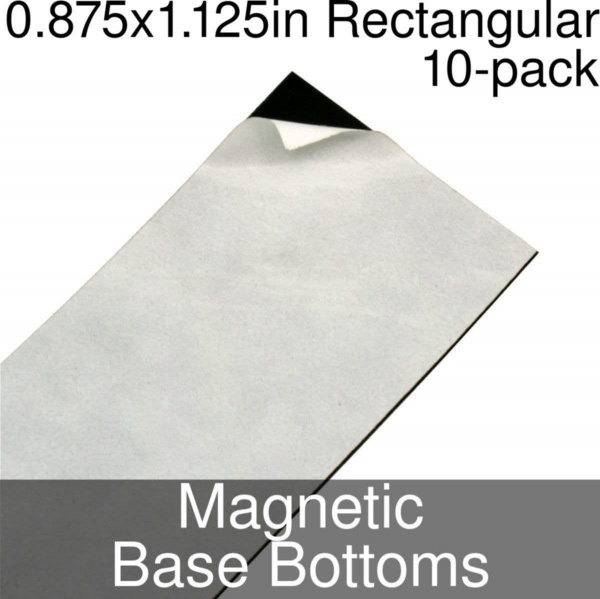 Miniature Base Bottoms, Rectangular, 0.875x1.125inch, Magnet (10)