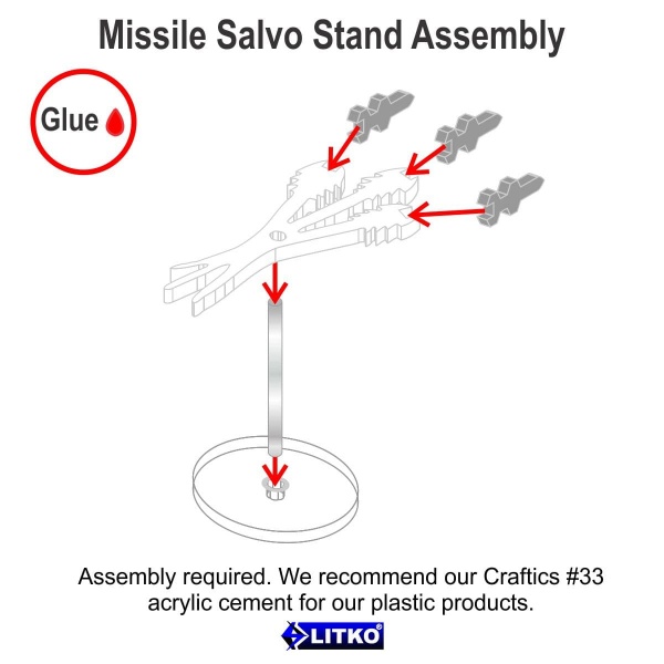 Missile Salvo Stand, Grey & Translucent White