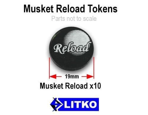 Musket Reload Tokens, Translucent Grey (10)