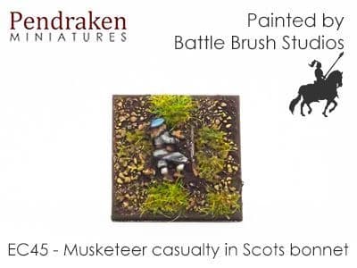 Musketeer casualty in Scots bonnet