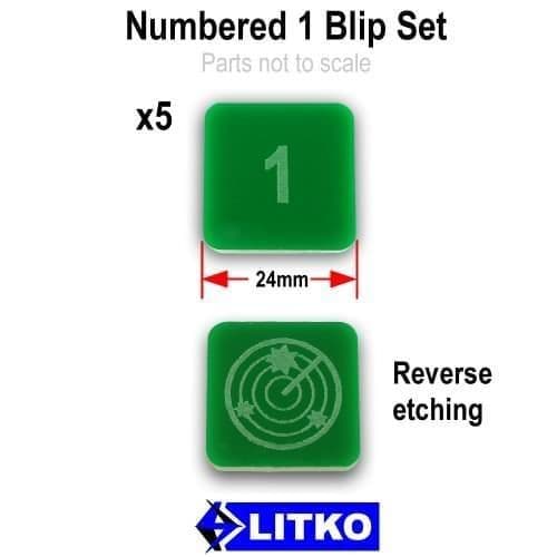 Numbered 1 Blip Set, Green (5)
