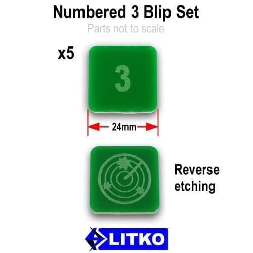 Numbered 3 Blip Set, Green (5)