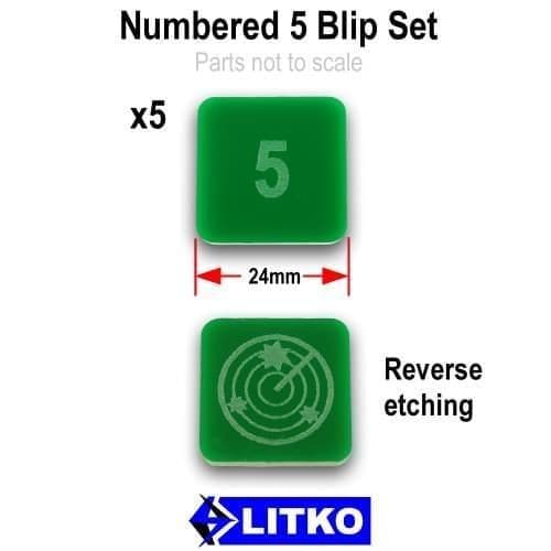 Numbered 5 Blip Set, Green (5)