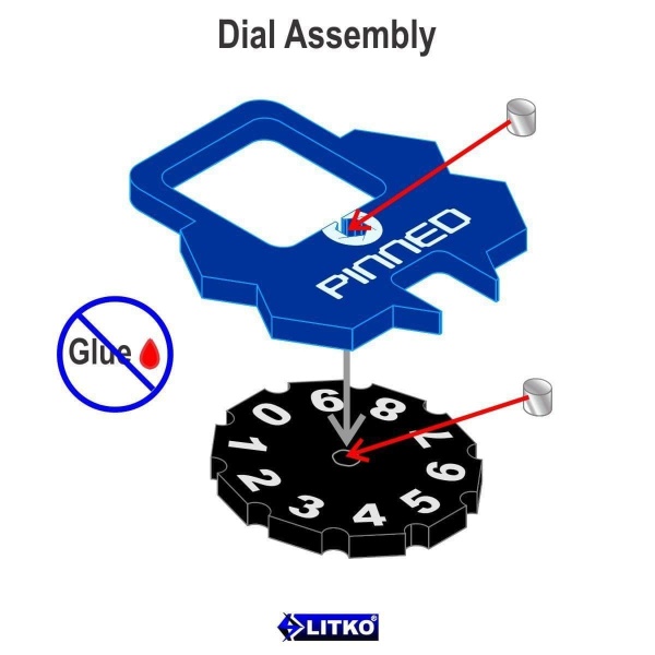 Pin Dial Compatible with GoA, Translucent Blue and Black