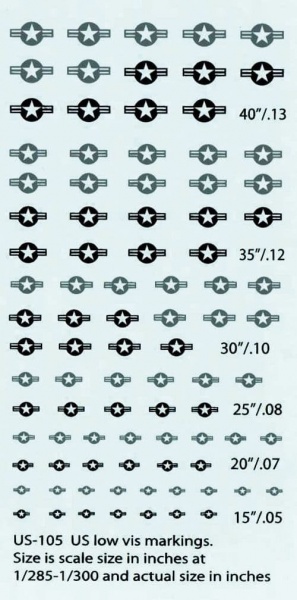 Post-War US Aircraft low visibility insignia [1/285]