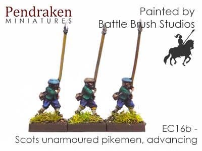 Scots unarmoured pikemen, advancing