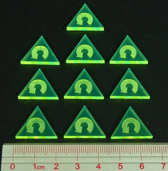 Space Fighter Barrel Roll Tokens, Fluorescent Green (10)