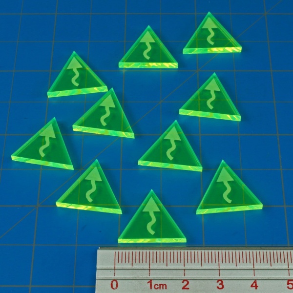 Space Fighter Evade Tokens, Fluorescent Green (10)