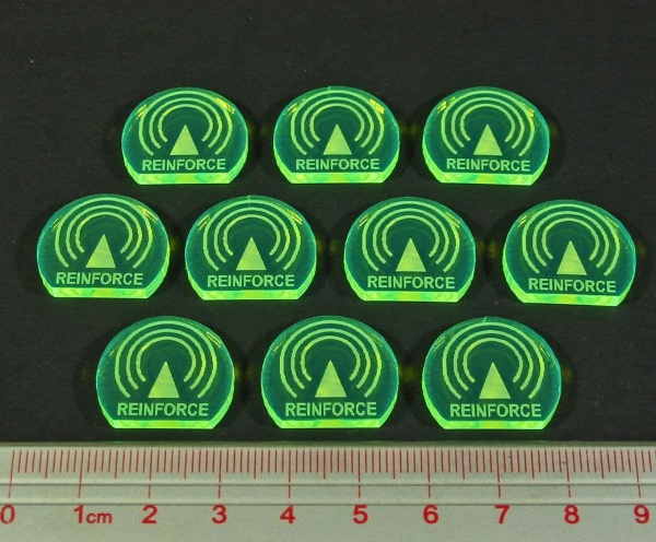 Space Fighter Reinforce Tokens, Fluorescent Green (10)