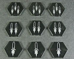 Space Missile Tokens, Translucent Grey (9)