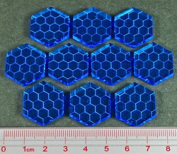 Space Shield Tokens, Fluorescent Blue (10)